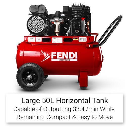 Fendi F3050L 3.0HP 50L Twin Piston Belt Driven Air Compressor – image 13