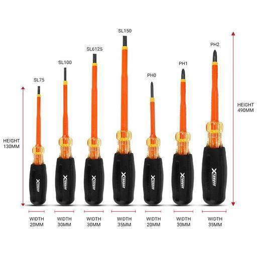 Xtorque X7PACE 7pce Insulated 1000V VDE Slimline Screwdriver Set – image 2