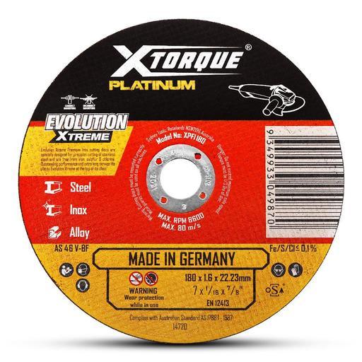 Xtorque XPFI180 Platinum 180mm (7") 1.6mm Flat Center Platinum Inox Cutting Disc - MADE IN GERMANY