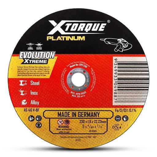 Xtorque XPFI230 Platinum 230mm (9") 1.9mm Flat Center Platinum Inox Cutting Disc - MADE IN GERMANY