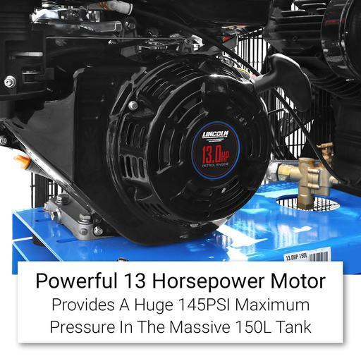 Lincoln L13150LP 13HP 150L Triple Piston Belt Driven Loncin Powered Air Compressor – image 8