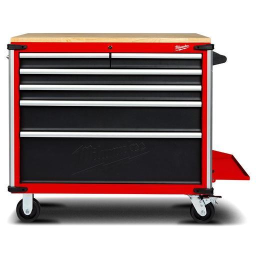 Milwaukee 48228537 1016mm (40") 6 Drawer Mobile Work Bench Tool Trolley with Wood Top – image 2