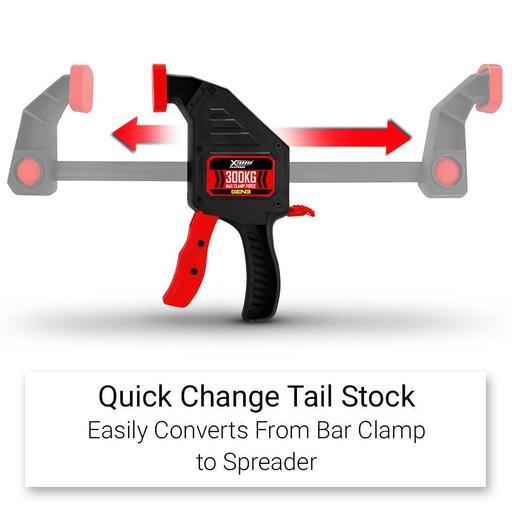 Xtorque XP900C 900mm 300kg Max Force GEN3 Heavy Duty Quick Change Bar Clamp & Spreader – image 3