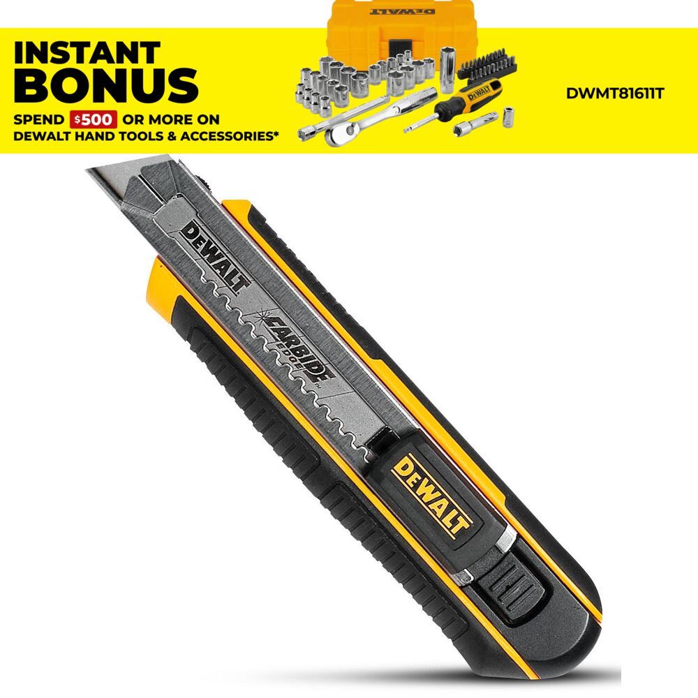 DeWalt DWHT10249 18mm Snap off Knife with Carbide Blade – image 1