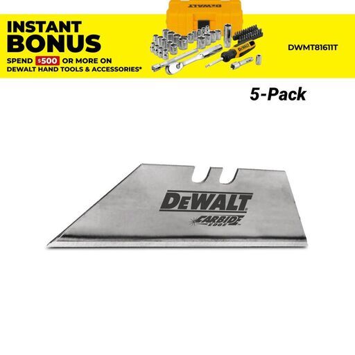 DeWalt DWHT11131 5-Pack Carbide Utility Blades
