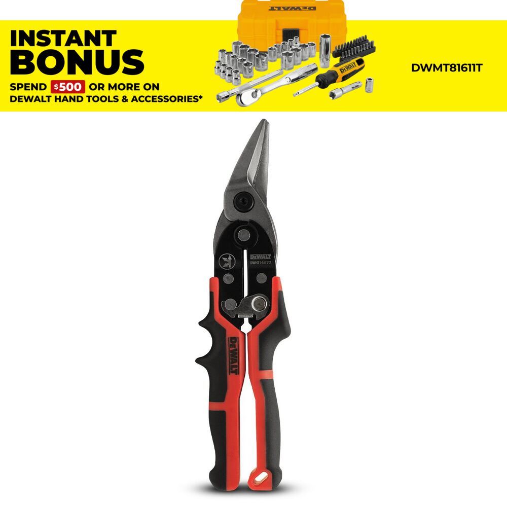 DeWalt DWHT14673 Left Cut Ergo Aviation Snip – image 1