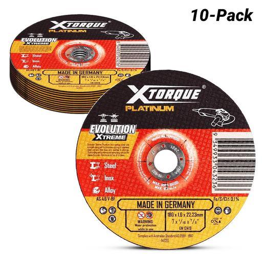 Xtorque XPI180D-10 Platinum 10-Pack 180mm (7") 1.6mm Platinum Inox Cutting Disc - MADE IN GERMANY