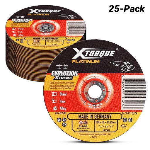 Xtorque XPI180D-25 Platinum 25-Pack 180mm (7") 1.6mm Platinum Inox Cutting Disc - MADE IN GERMANY