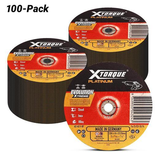 Xtorque XPI230D-100 Platinum 100-Pack 230mm (9") 1.9mm Platinum Inox Cutting Disc - MADE IN GERMANY