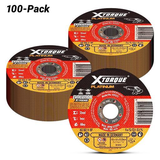 Xtorque XPI125-100 Platinum 100-Pack 125mm (5") 1.0mm Platinum Inox Cutting Disc - MADE IN GERMANY