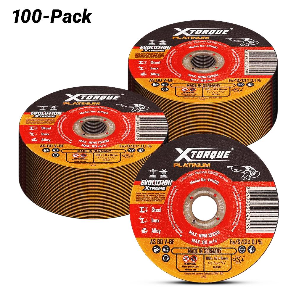 Xtorque XPI100-100 Platinum 100-Pack 100mm (4") 1.0mm Platinum Inox Cutting Disc - MADE IN GERMANY – image 1