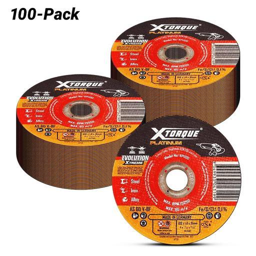 Xtorque XPI100-100 Platinum 100-Pack 100mm (4") 1.0mm Platinum Inox Cutting Disc - MADE IN GERMANY