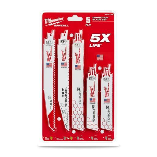 Milwaukee 49222205 5pce SAWZALL® Recipro Saw Blade Demolition Kit – image 4