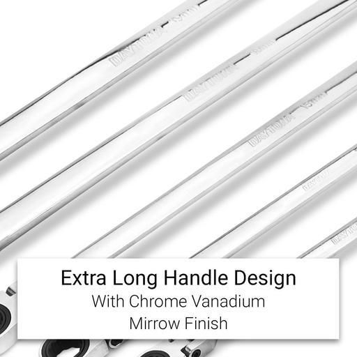 Daytona D4LFRS 4pce AF Extra Long Flexible Ratcheting End Ring Spanner Set – image 4