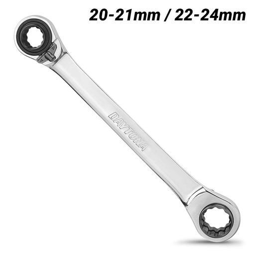 Daytona D4120 20-21mm / 22-24mm Metric 4-In-1 72-Tooth Reversible Ratcheting Spanner
