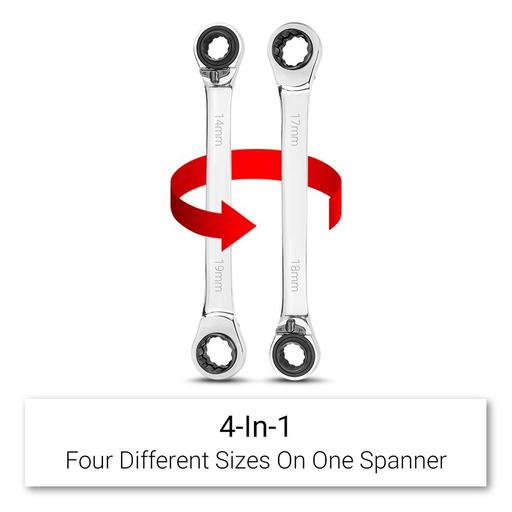 Daytona D241MS 2pce Metric 4-In-1 72-Tooth Reversible Ratcheting Spanner Set – image 4