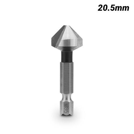 Xtorque XCS205 20.5mm 1/4" Hex Shank Quick Change M35 90˚ HSS Tri-Flute Countersink Bit