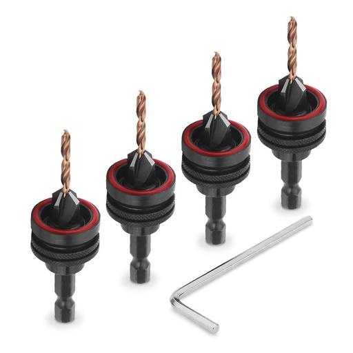 Xtorque XWCSKT 4pce Low Friction M35 Cobalt HSS Drill Stop Countersink Bit Set – image 2