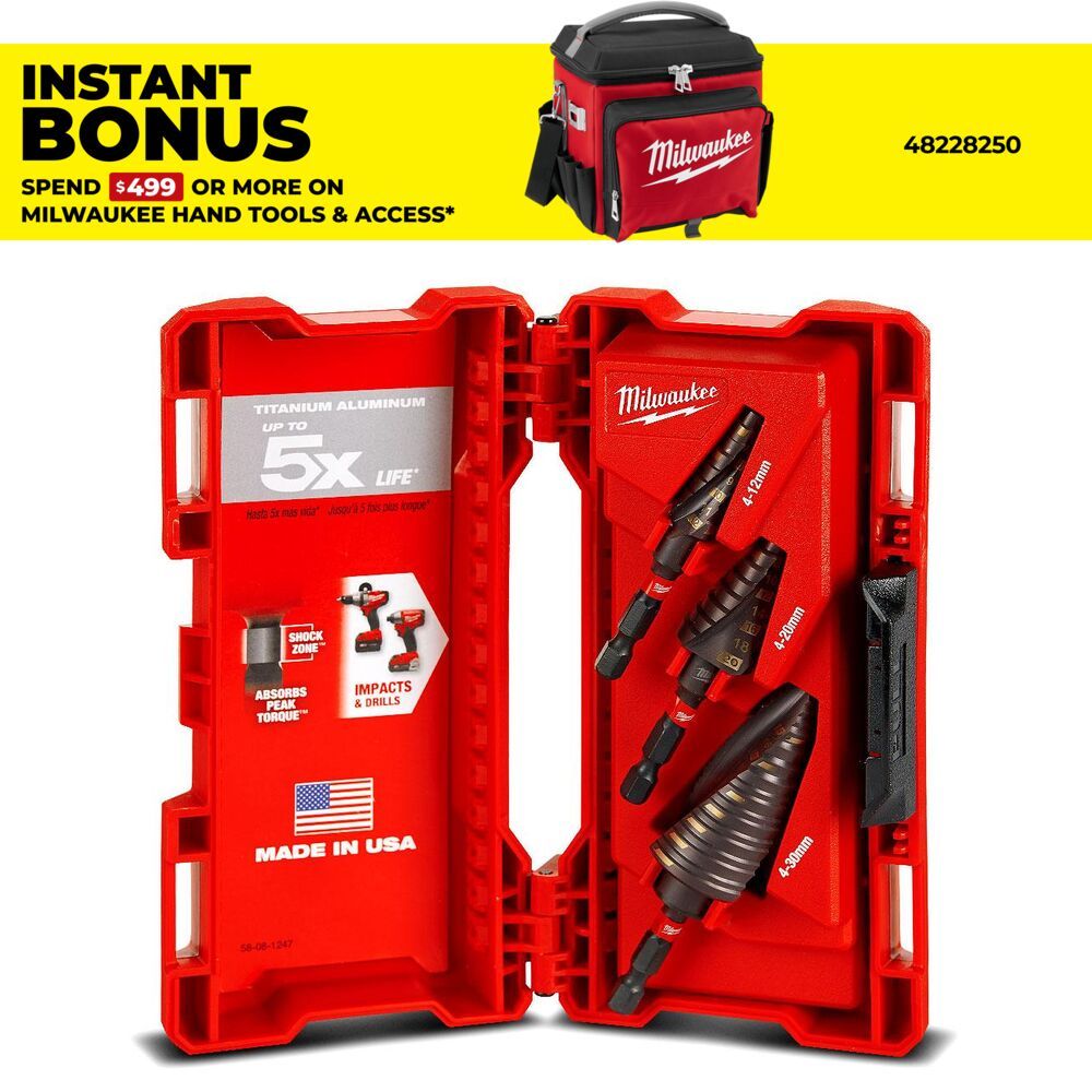 Milwaukee 48899266 3pce Shockwave Metric Step Drill Bit Set – image 1