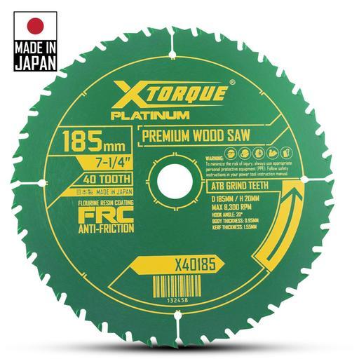 Xtorque X40185 Platinum 185mm (7-1/4") 40-Tooth Premium Wood Carbide Tipped Saw Blade - MADE IN JAPAN – image 2