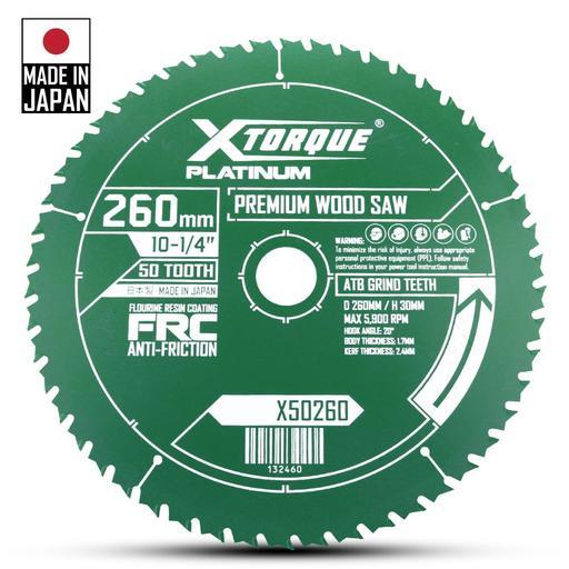 Xtorque X50260 Platinum 260mm (10-1/4") 50-Tooth Premium Wood Carbide Tipped Saw Blade - MADE IN JAPAN – image 2