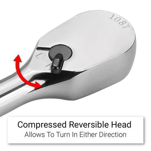 Daytona D38CSR 3/8" Drive 108T Compressed Head Stubby Reversible Ratchet – image 3