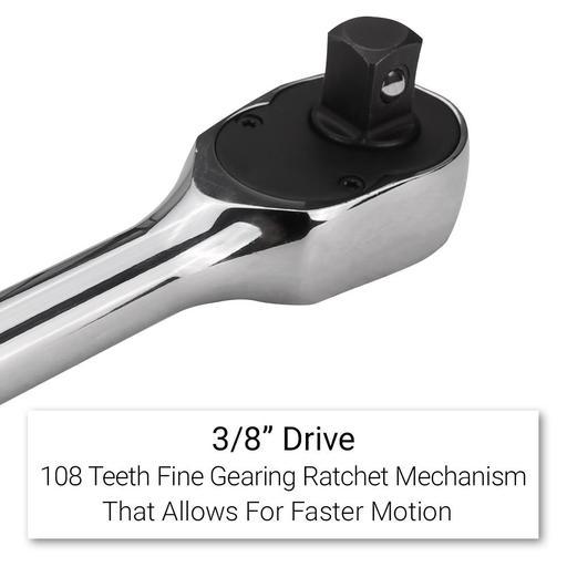 Daytona D38CSR 3/8" Drive 108T Compressed Head Stubby Reversible Ratchet – image 4