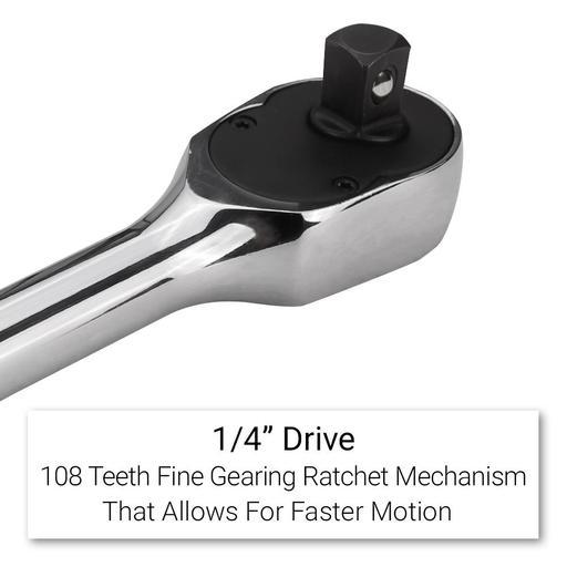Daytona D14CSR 1/4" Drive 108T Compressed Head Stubby Reversible Ratchet – image 4
