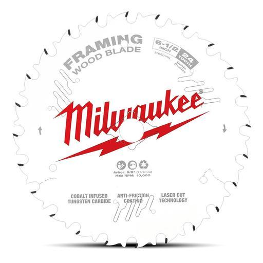 Milwaukee 48418620x10 10-Pack 165mm (6-1/2") 24-Tooth Framing Wood Circular Saw Blade – image 6