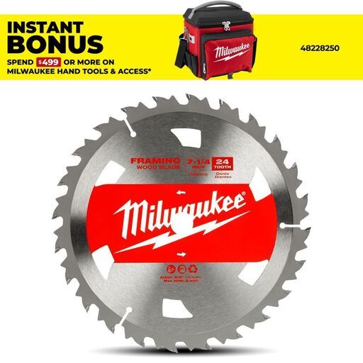 Milwaukee 48418710 Single-Pack 184mm (7-1/4") 24-Tooth Basic Framing Circular Saw Blade – image 1