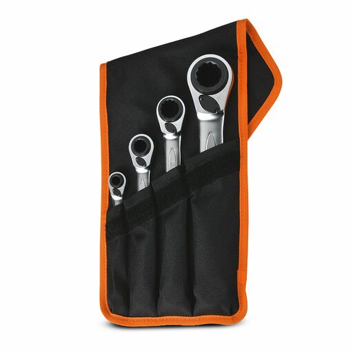 Bahco S4RM4T 4pce Metric 4-In-1 Reversible Ratcheting Ring End Spanner Set – image 5
