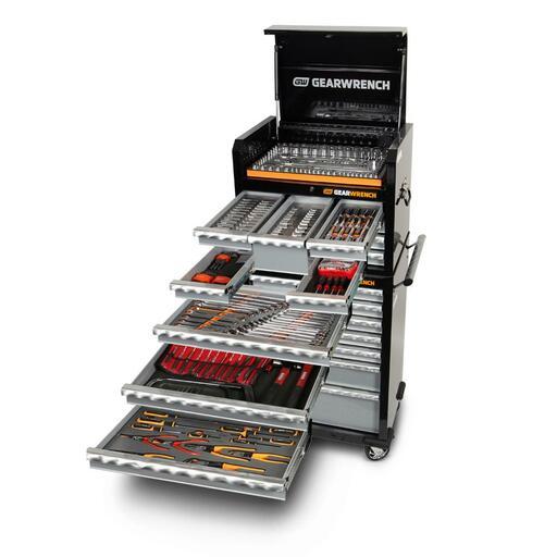 GEARWRENCH 89915 326pce 26" 7 Drawer Tool Chest Kit With 7 Drawer Roller Cabinet