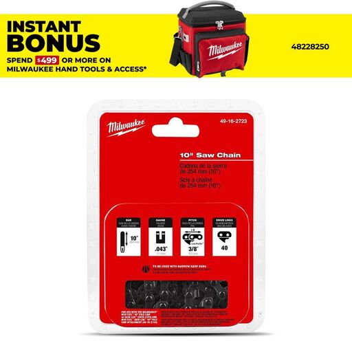 Milwaukee 49162723 254mm (10") Pole Saw Chain to suit M18FOPH-CSA
