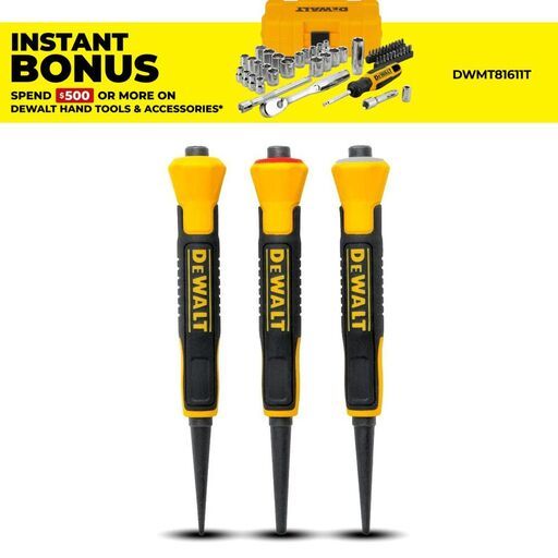 DeWalt DWHT58018 3pce Nail Punch Set
