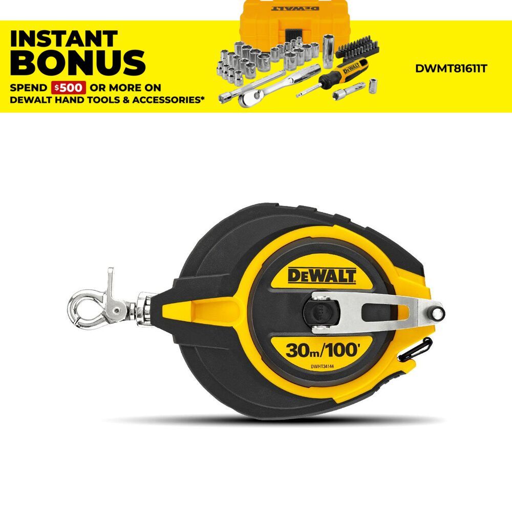 DeWalt DWHT0-34144 30m Long Steel Tape Measure – image 1