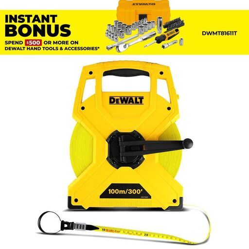 DeWalt DWHT34067 100m Fibreglass Long Tape Measure