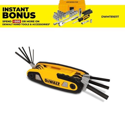 DeWalt DWHT70262M 8pce SAE Imperial Folding Hex Key Set