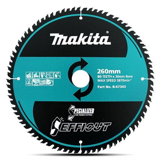 Makita B-67343 260mm (10-1/5") 80T Efficut TCT Wood Saw Blade