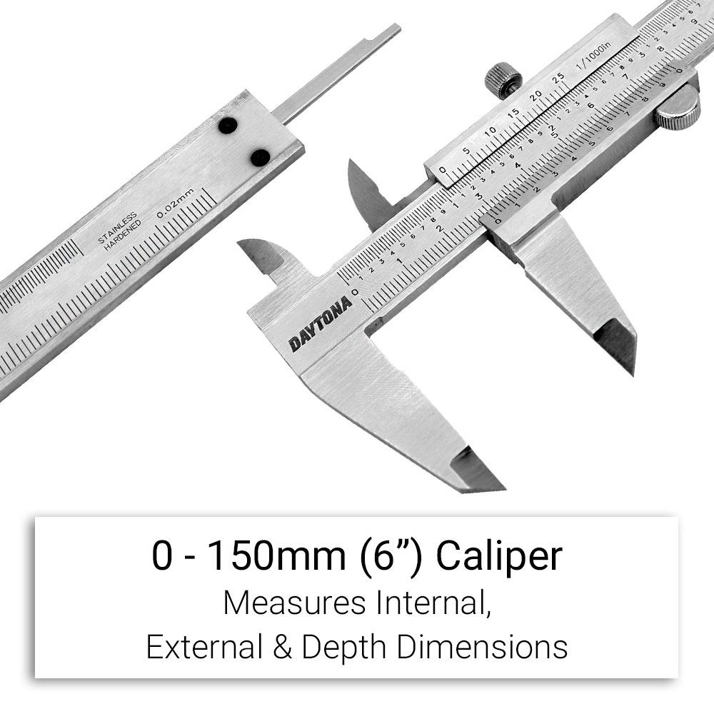 Daytona D150VC 150mm (6") Heavy Duty Stainless Steel Vernier Caliper