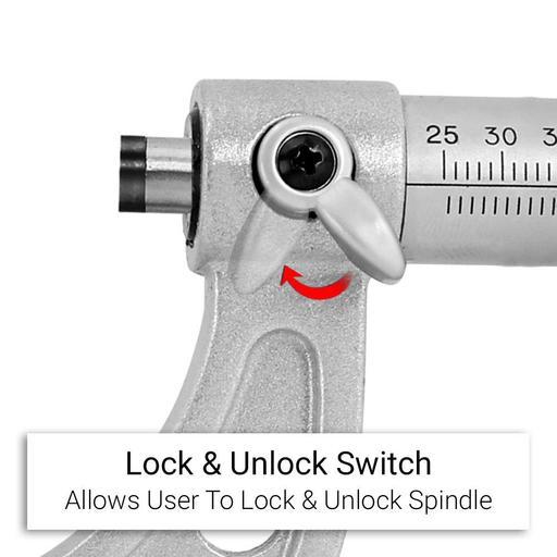 Daytona DM2550 25-50mm Range Fine Cast Frame Finish Micrometer – image 3
