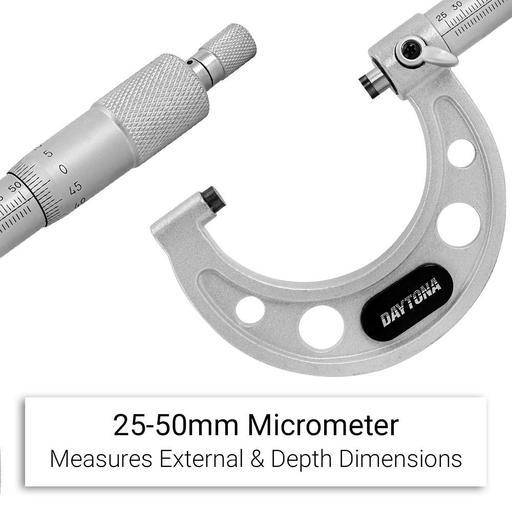 Daytona DM2550 25-50mm Range Fine Cast Frame Finish Micrometer – image 4