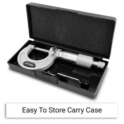 Daytona DM025 0-25mm Range Fine Cast Frame Finish Micrometer – image 2