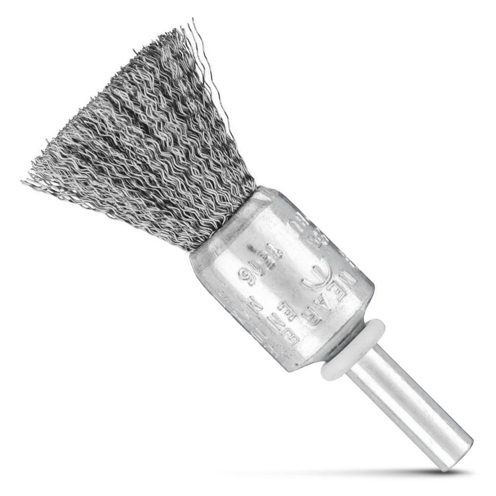 PFERD 43704001 15mm (19/32") Crimped Steel Wire Pencil Brush 6mm Shaft – image 1