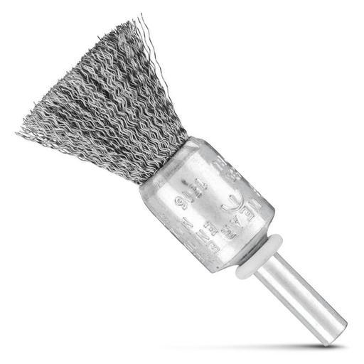 PFERD 43704001 15mm (19/32") Crimped Steel Wire Pencil Brush 6mm Shaft