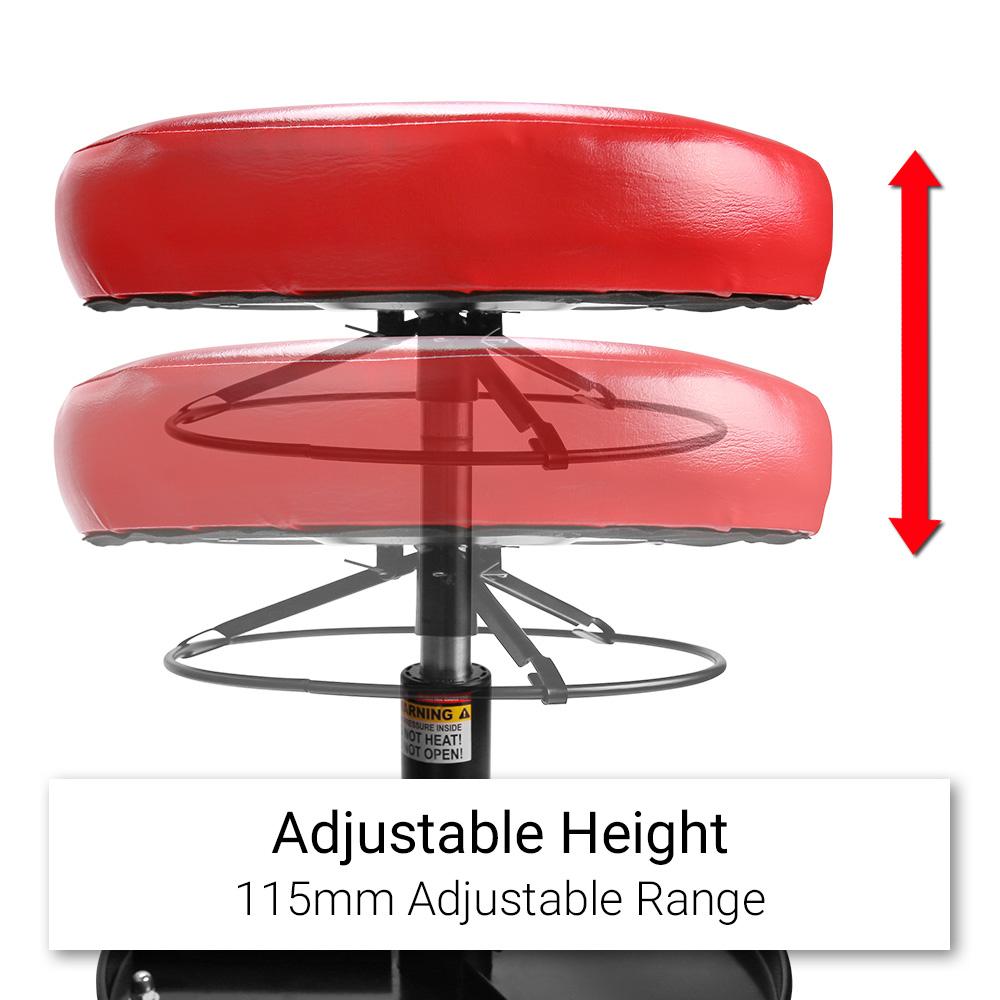 Daytona DARS150 Adjustable Garage Roller Swivel Stool with Tool Tray – image 2