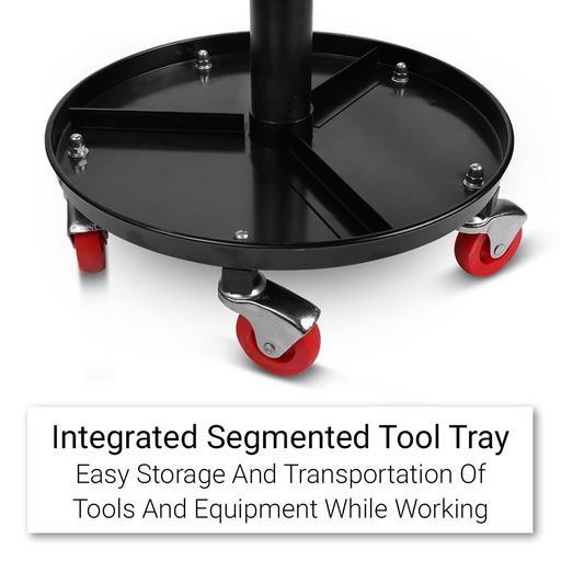 Daytona DARS150 Adjustable Garage Roller Swivel Stool with Tool Tray – image 4