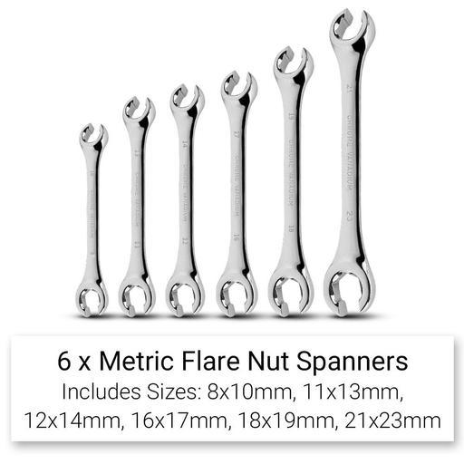 Daytona DFNSS6 6pce Metric Flare Nut Spanner Set with Pouch Bag – image 2