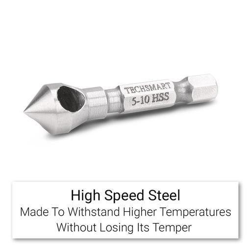 Techsmart TECD3 3pce 1/4"  HSS Countersink & Deburring Kit – image 4