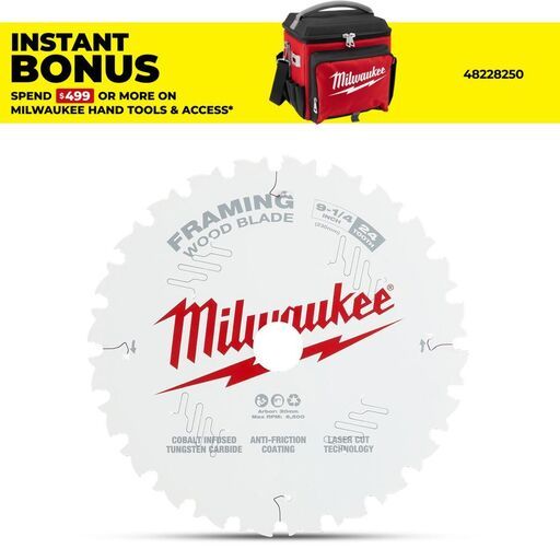 Milwaukee 48408924 235mm (9-1/4") Framing 24T Circular Saw Blade