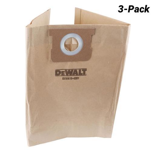 DeWalt DXVA194201 3Pack Paper Vacuum Bags suits 23L 38L Wet/Dry Vacuums